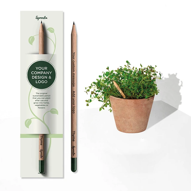 Customized Plantable Sprout Pencil Thyme Made From Certified Wood Eco