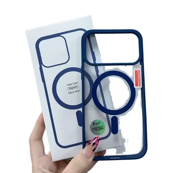 Clear Transparent Colorful Frame Wireless Charging Magnetic Phone Case for iPhone 17/17 Pro/17 Air/17 Pro Max