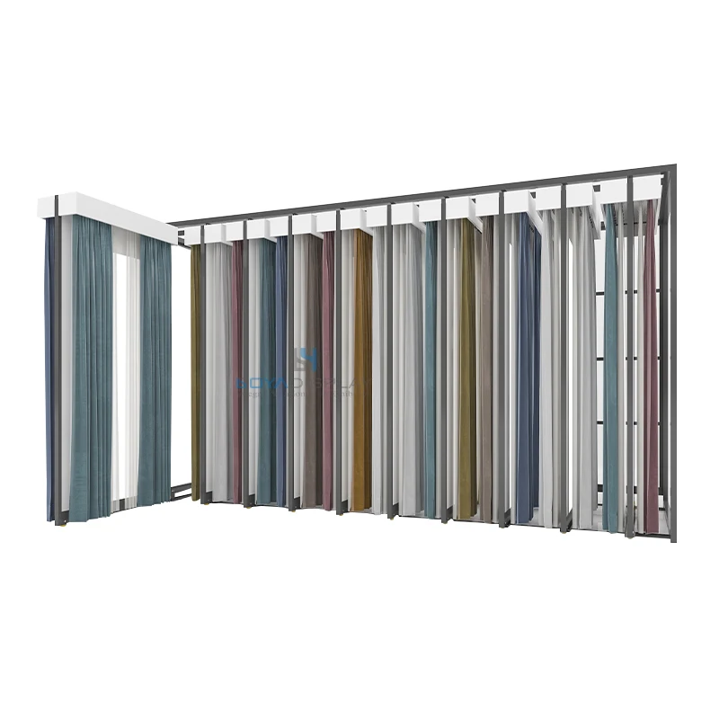 Curtain Wallpaper Display Rack Stand Custom Sliding Metal Display ...