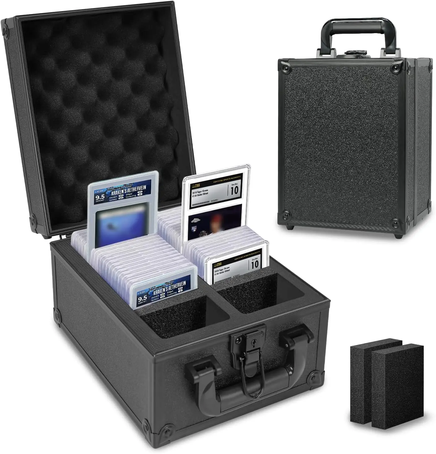 graded card storage boxes BGS PSA Case Simply add any padlock to secure your case Lockable Storage & Display Aluminum