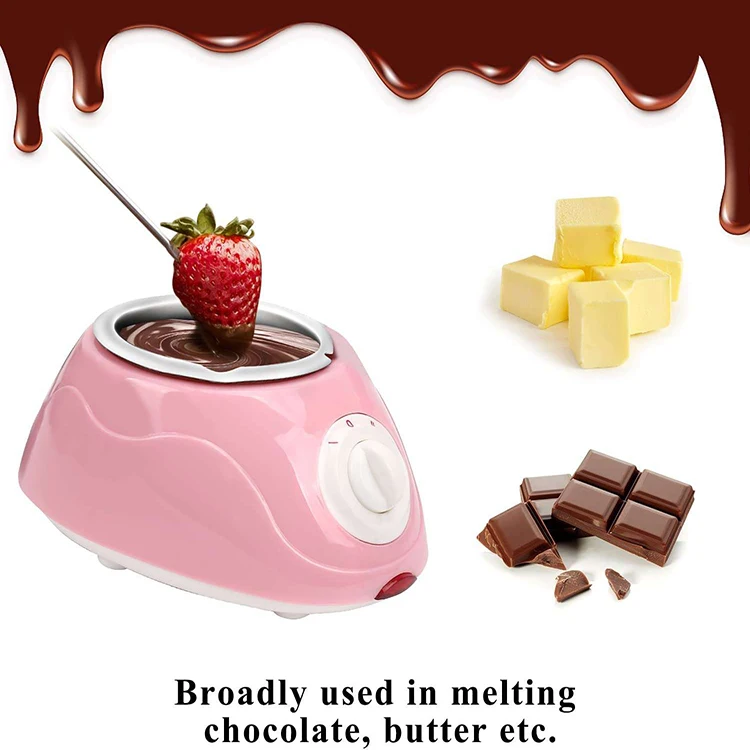 Pink Electric Chocolate Melting Fountain Pot Fondue Butter Cheese Warmer  Melter