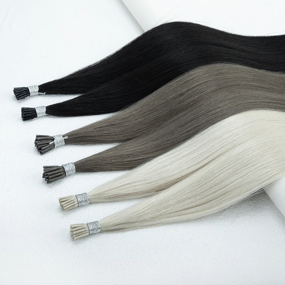 LeShine I Tip Human Hair Extension Dark Brown Prebonded 100% Remy i-Tip Hair Extensions Natural Remy I Tip Hair Extension