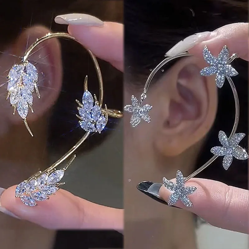 Silver Plated Metal Butterfly Ear Clip Non Pierced Women Shiny Zircon Ear Clip  Earrings Wedding Jewelry | Fruugo NO