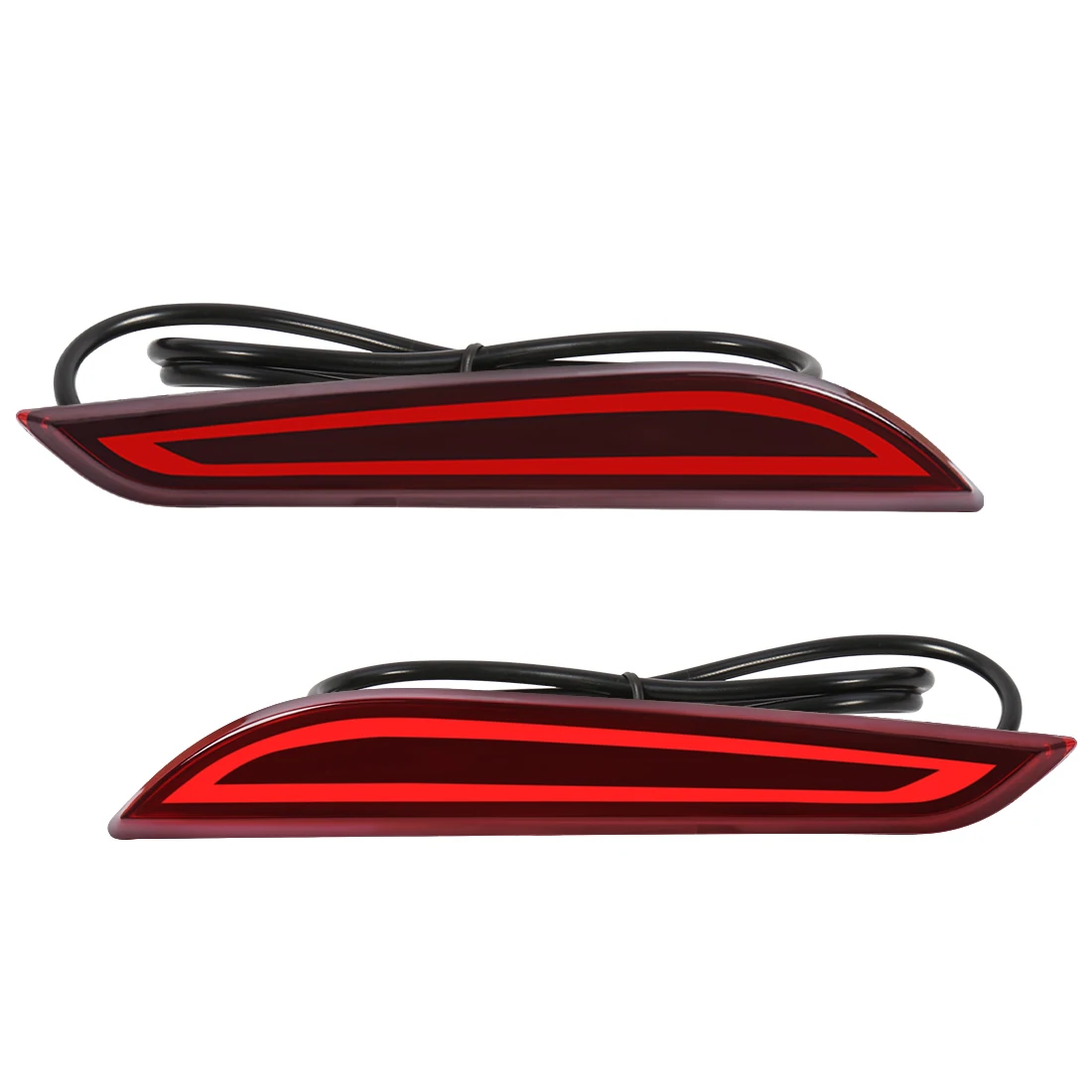 Red Smoke Rear Reflector Sequential LED Tail Brake Lights Bumper Turn Signal Lamp for 16-19 Chevrolet Cruze
