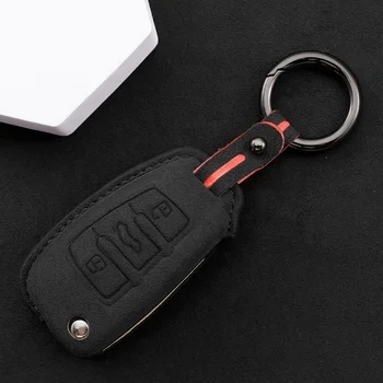 NEW style wholesale leather car key case cover for Audi A1 A3 A6 A6L Q2 Q3 Q7 TTS R8 S6 RS3 Keychain Auto Accessories