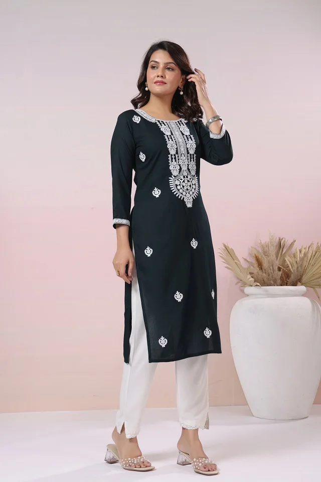 2025 High on Demand Latest Designer Lightweight Rayon Cotton Kurti Ladies Summer Collection Available Wholesale Price India