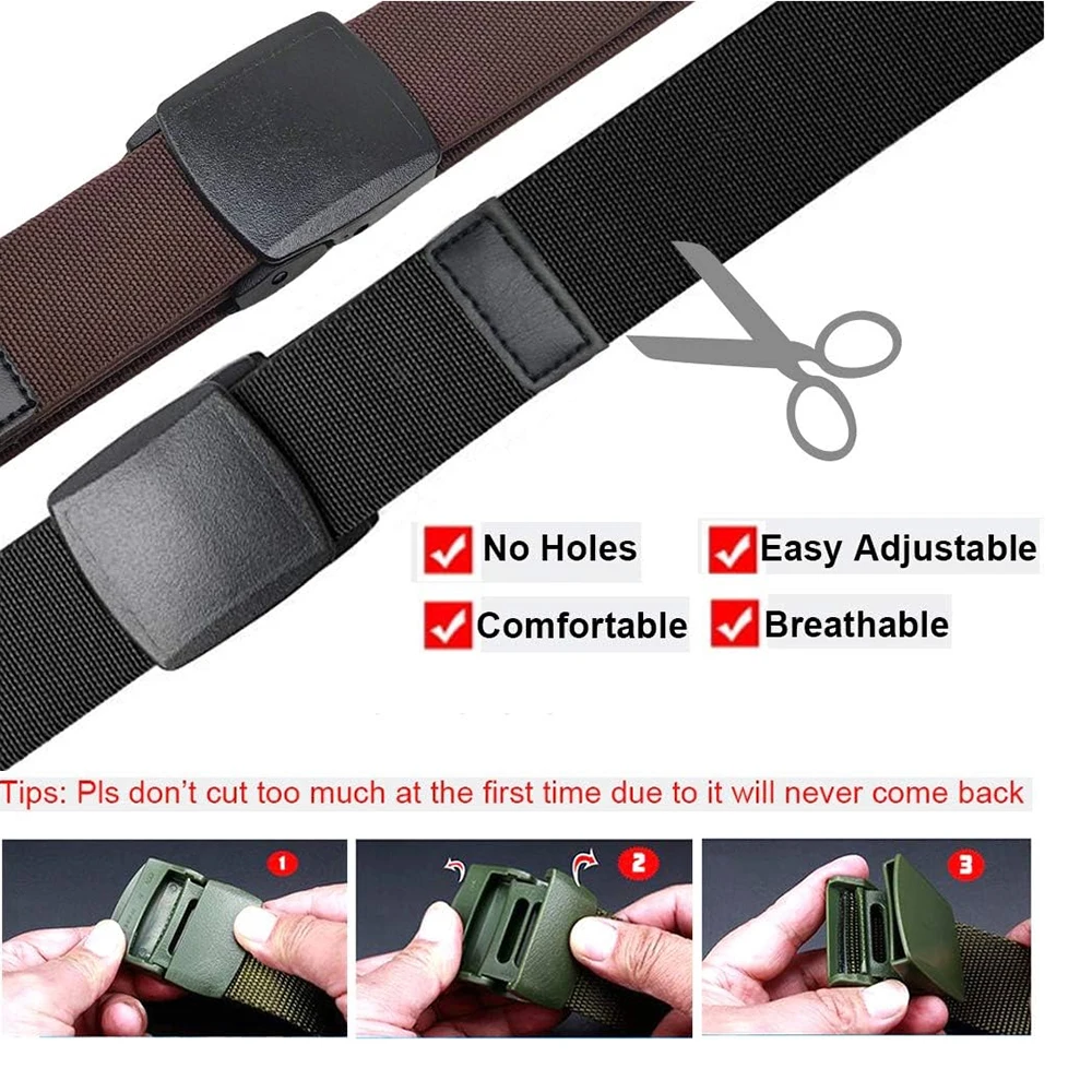 Wear-resistant Elastic Stretch High-quality Durable Belt Men's All Size No Metal Nylon Tactical Hiking Belt