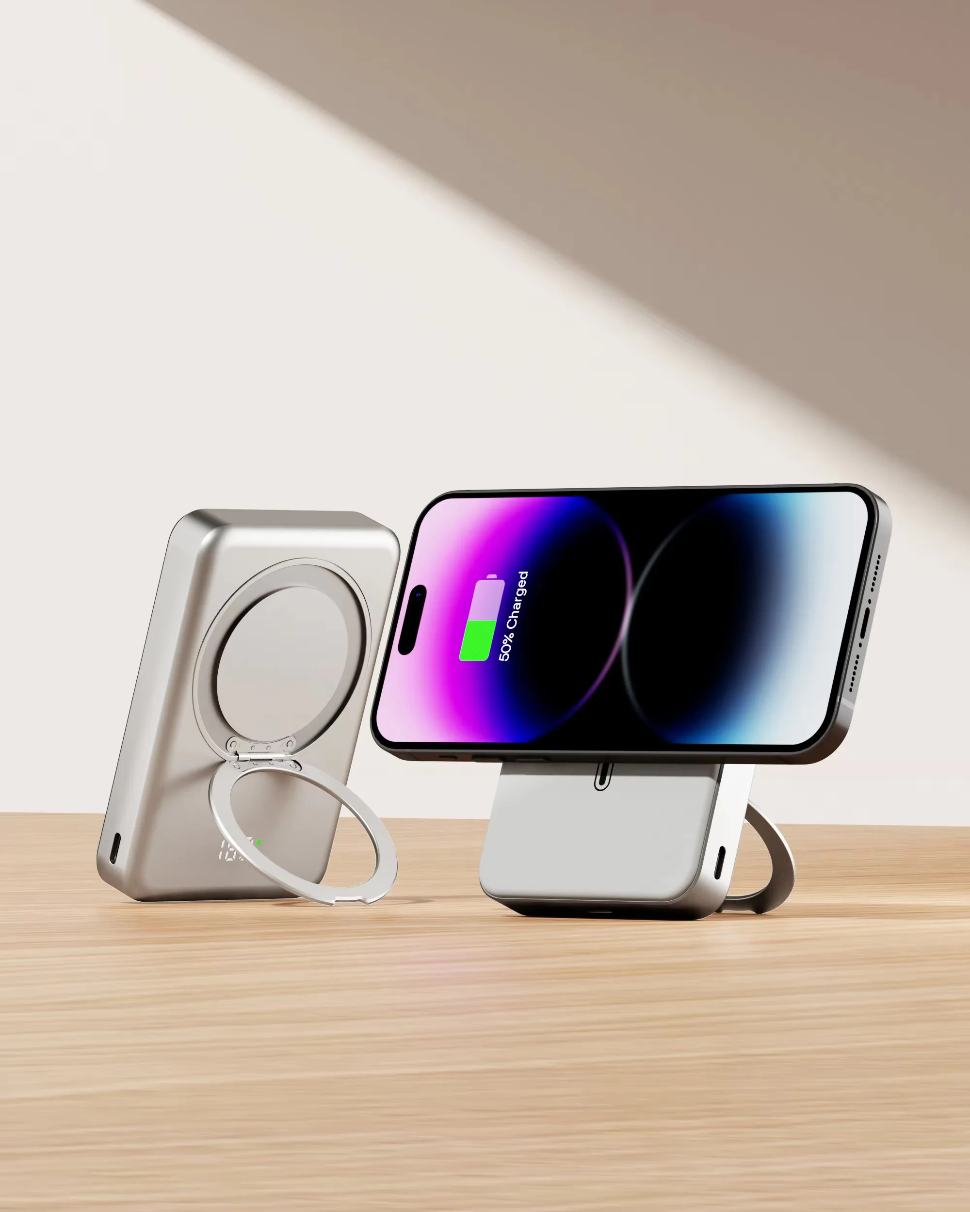 Magnetic 10000mAh Wireless Power Bank Stand - Image 2