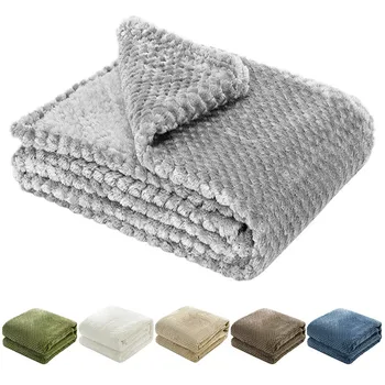 Best Price Full Colour Size Waffle Jacquard Flannel Blanket, Honeycomb Comfort Fleece Blanket Verified Suppliers