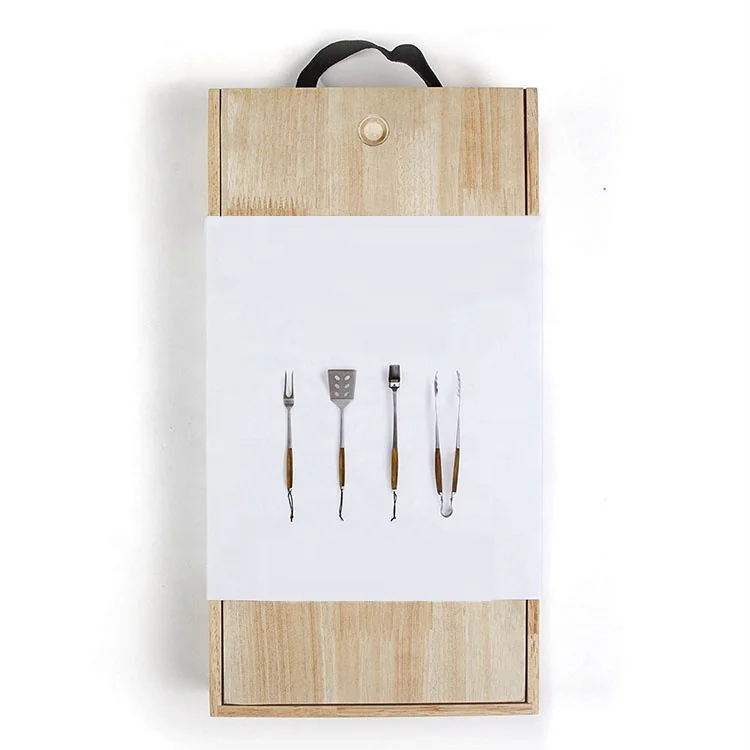 Deluxe Rose Wood BBQ Tool Set BBQ  Grill Tools Set Barbecue Accessory Barbecue Kit With Wooden Box for Bbq Grill Covers
