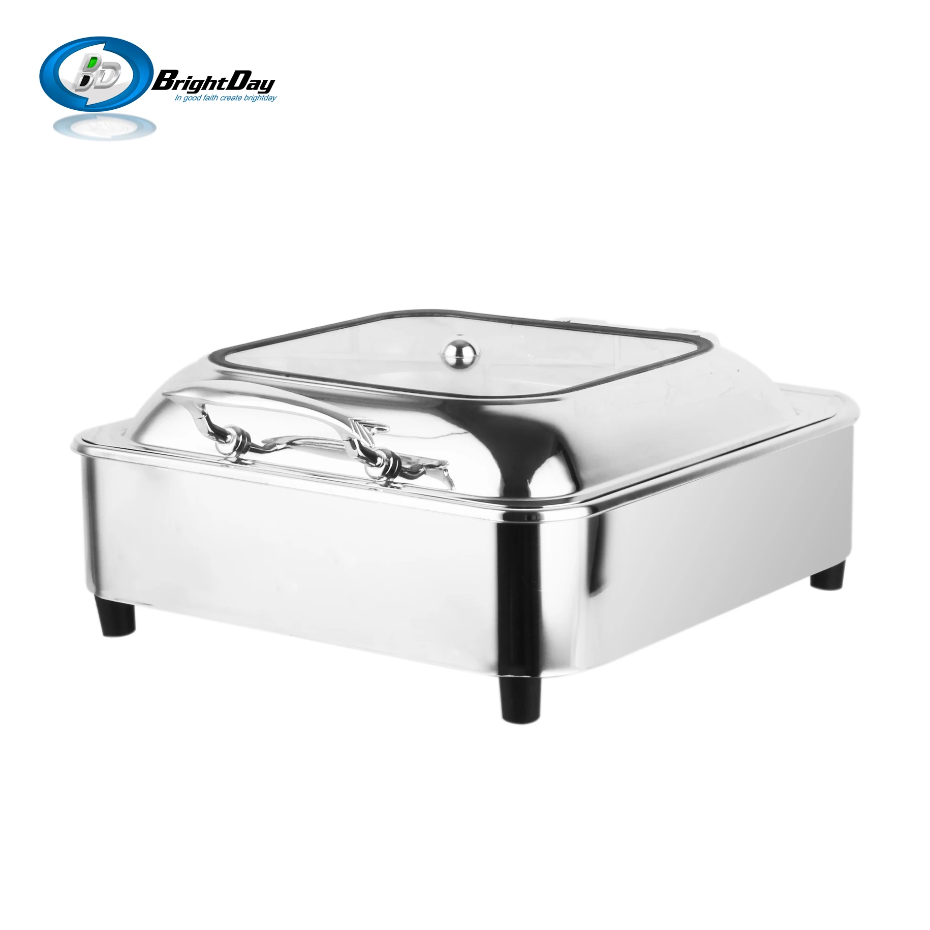 New Design Food Warmer Heater Chafer Dish Buffet Set Restaurant Square Stainless Steel Chafing Dish for Catering_5