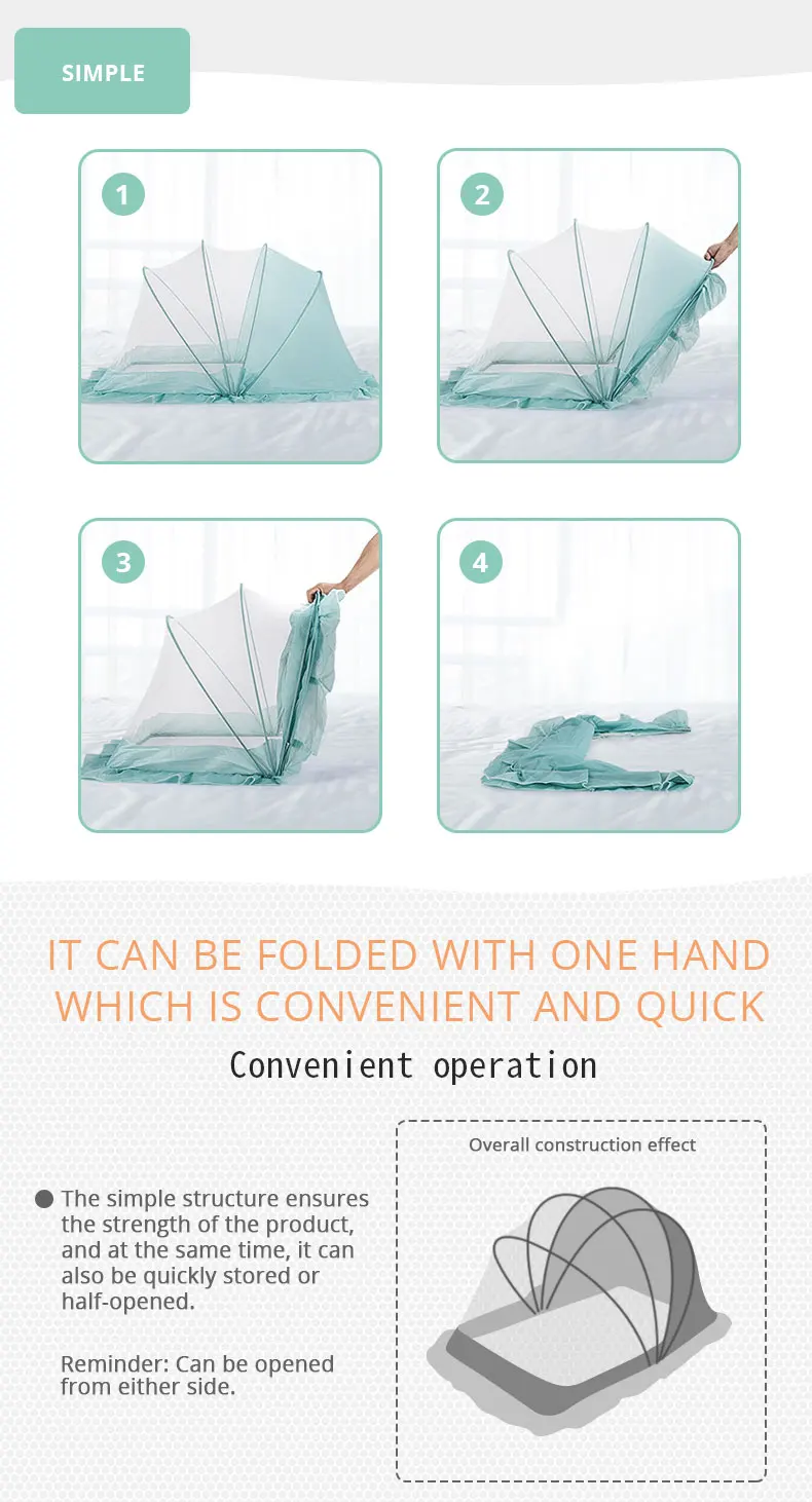 Baby Safety Crib Tent Foldable Portable Portable Baby Crib Tent