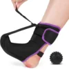Reposapiés negro y morado con bola de masaje negra de 5 cm.