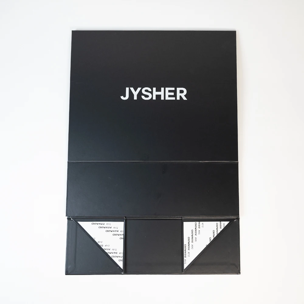 Tamanho Personalizado Avançado de Logotipo Caixas de Embalagem de Negócios Bronzing Cajas Para Regalos Roupas Pretas Caixa de Presente Magnética Dobrável