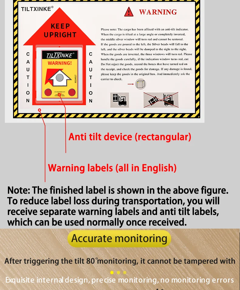 Leaning Label - Tilt And Tip Indicator To Prevent Mishandling ...