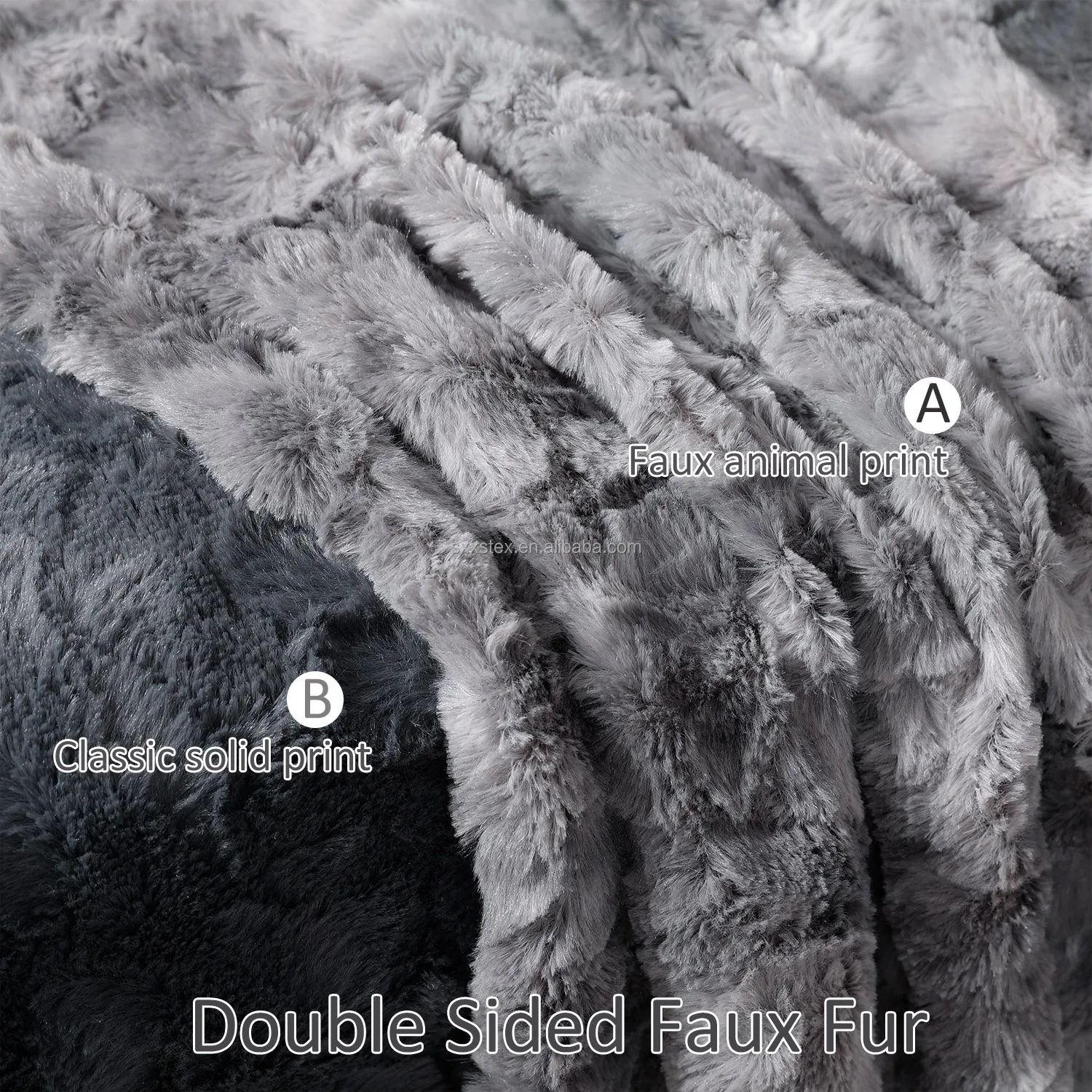 Custom Design Double Layer Luxury Brushed Plush Fleece Warm Winter