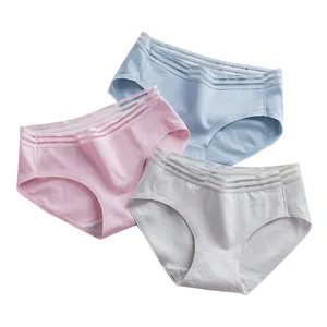 HD072 Wholesale Classic Lace Underwear Mid Rise Seamless Breathable Ladies Lingerie Women Soft Cotton Panties