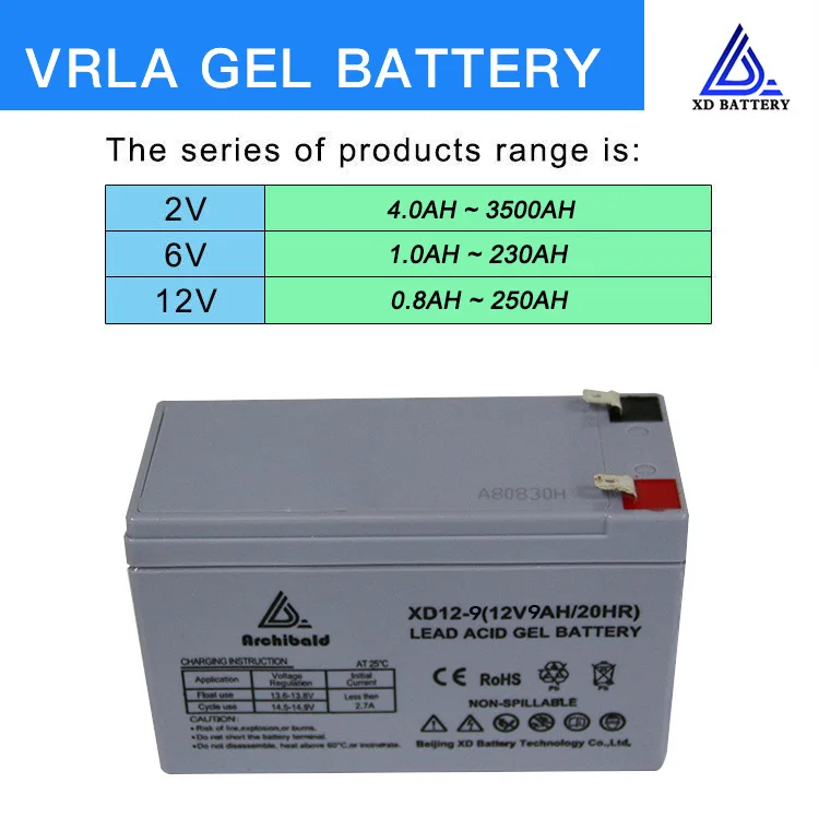 New performance free maintenance deep cycle 12v 9ah rechargeable battery