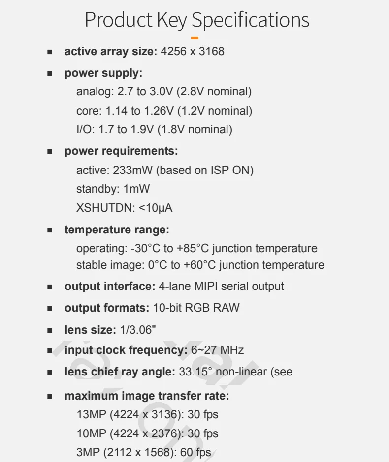 DGZX MIPI 13MP 4K HD 30fps Camera Module插图2