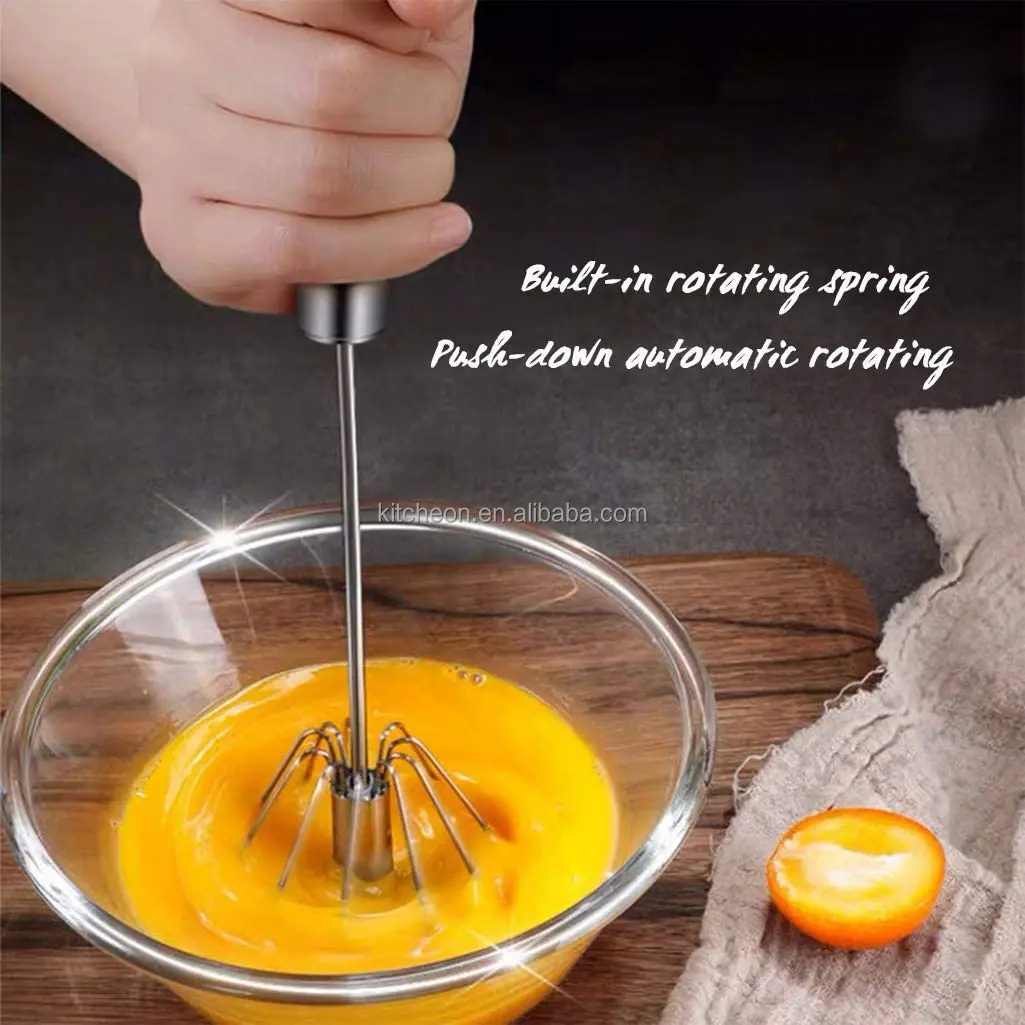 Easy Use Stainless Steel Hand Push Semiautomatic Egg Whisk Buy Semi