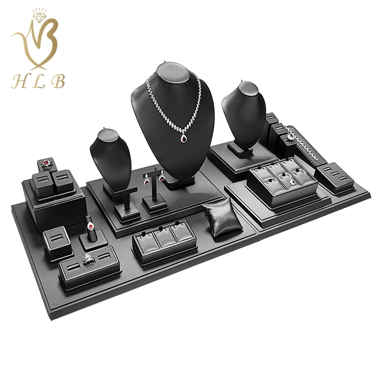 Hlb Custom Leather Jewelry Displays Set Showcase Jewellery Display