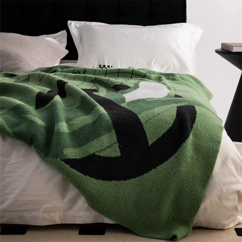 2024 New Design  Accept Custom Funny Rejection anxiety 100% Polyester Home Decoration Sofa Travel Knitted Throw Blanket JJJL manufacture