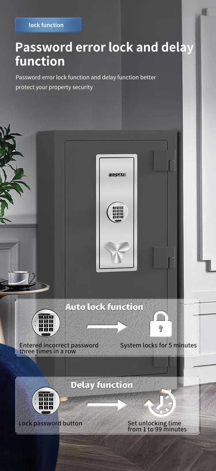 CEQSAFE Most Useful Electronic Anti-theft Deposit Combination Lock Fireproof Safe Box supplier