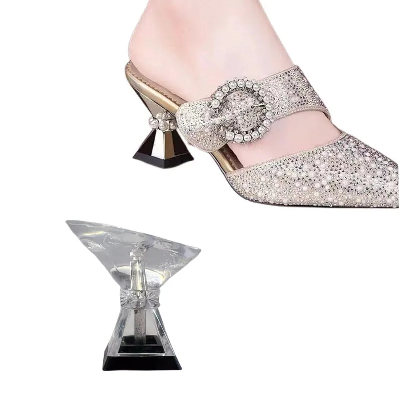 First Class Transparent PC Block High Heels,  Girls Shoes Heel Components Sole Parts