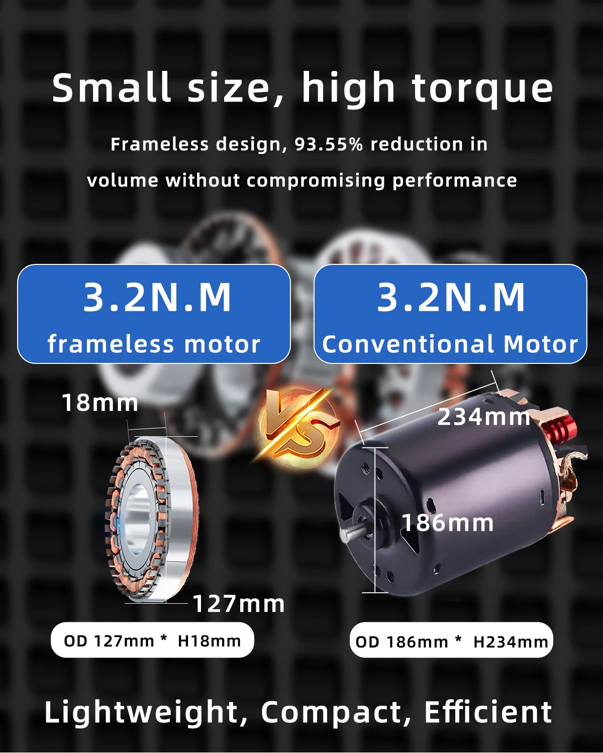 High Rpm Inrunner 48V 800w 3.2nm High Torque High Precision Frameless Bldc Motor Direct ...