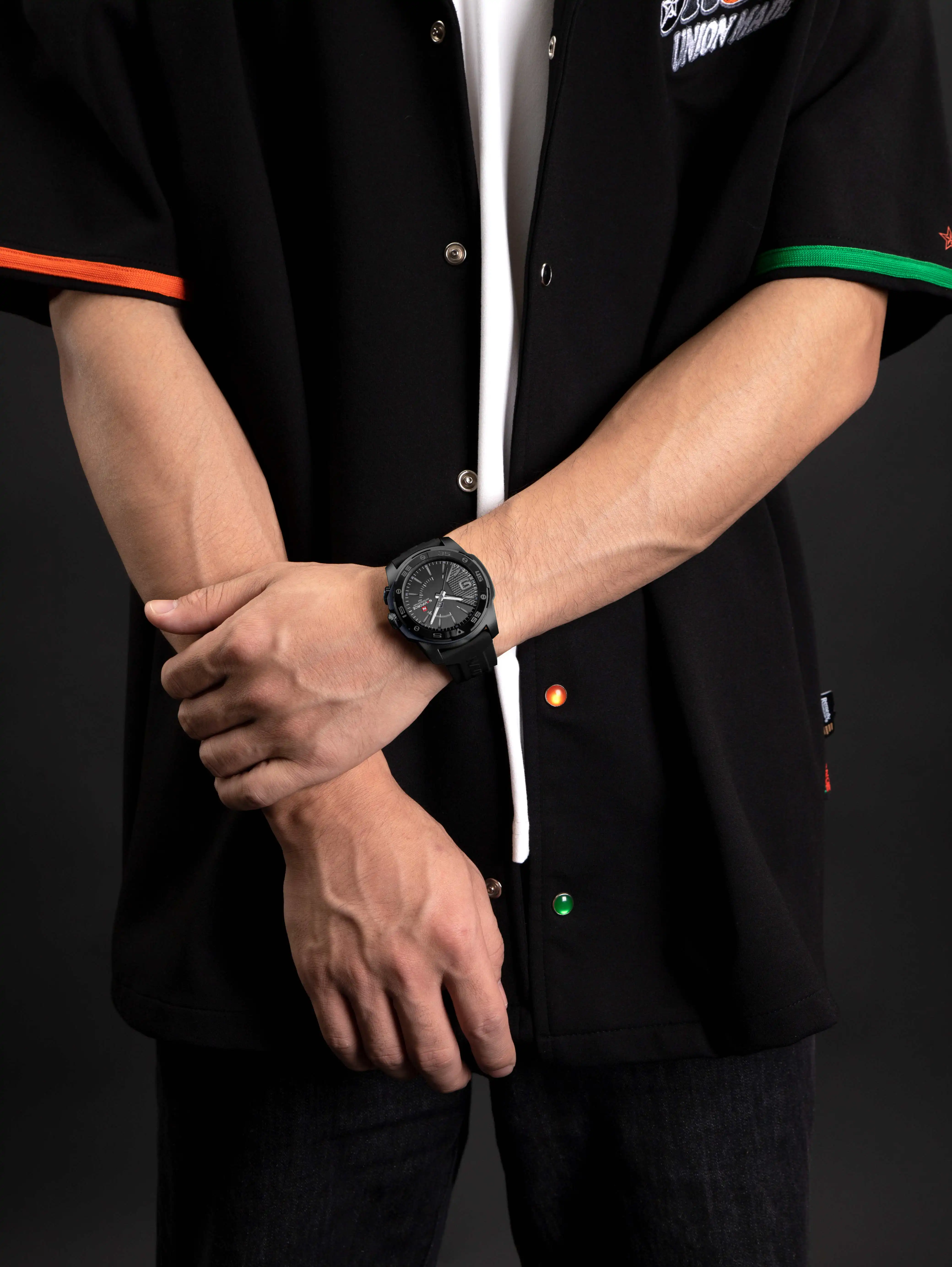 NAVIFORCE NF7112 Original Quartz Watch for Men Simple Silicone Strap 3Bar Waterproof Luminous Watches