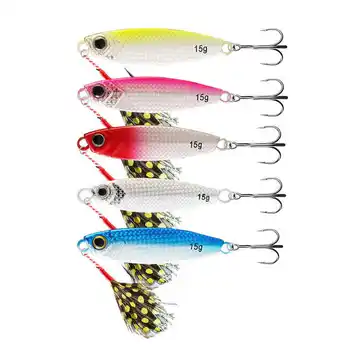 Cheery Palmer 1-1.3cm 3D Eyes Metal Jig Bionic Set 10g 15g 20g Iron Plate Hard Fishing Lures 5pcs Artificial Fishing Lure High – Metal Jig – view 2
