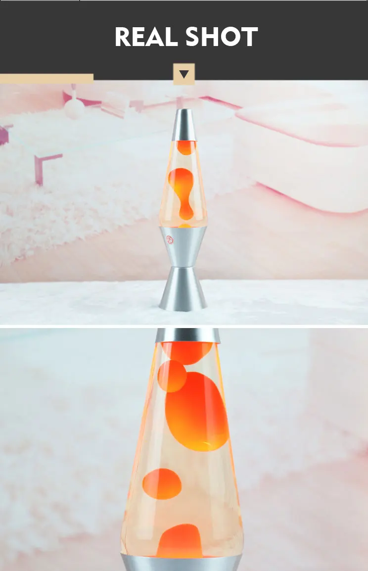 Hot Selling Glass Wax Lamp 30w Bottle Aluminum Base Night Light Clear