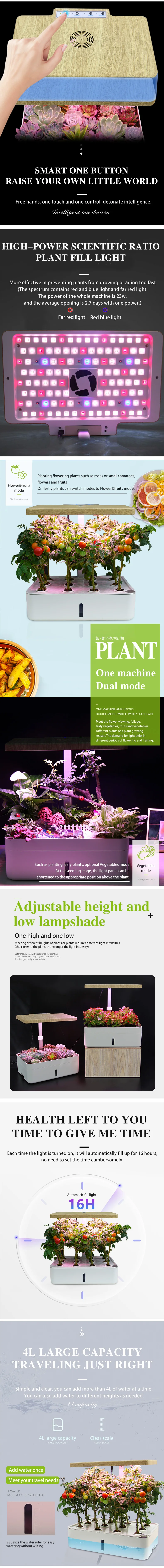 Hot sale Full spectrum smart Hydroponic planter automatic leisure plant vegetable flower planting machine flowerpots