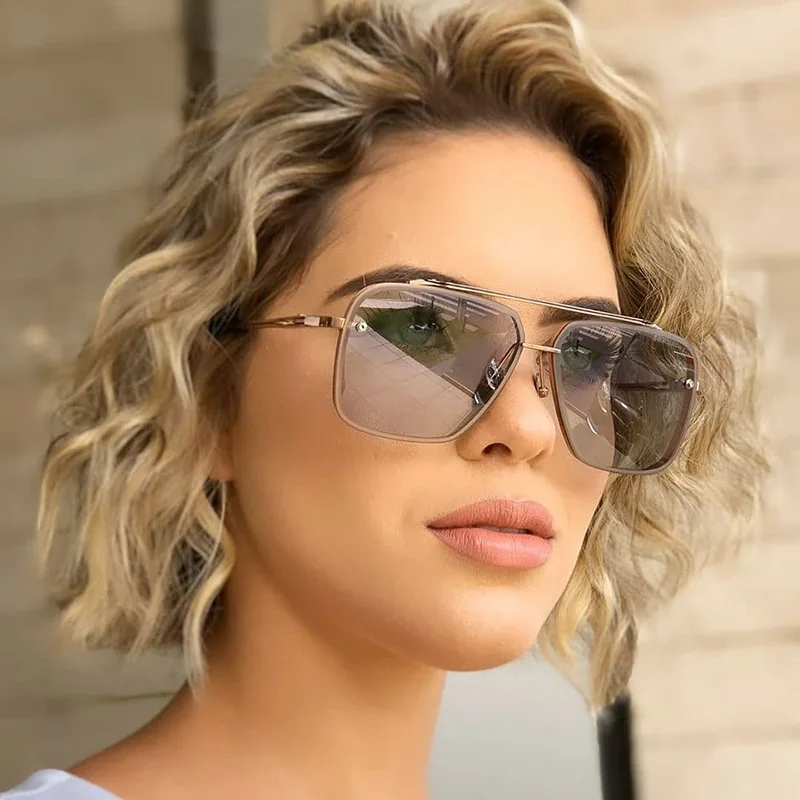2023 new double-beam box fashion sunglasses men's Europe and online  celebrity street sunglasses trend ins glasses. - AliExpress