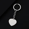 Porte-clés en forme de coeur en argent
