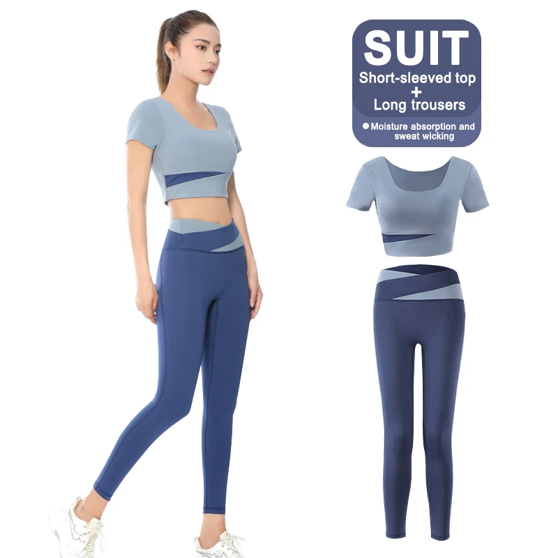 Fashion women seamless 2 pieces Sets tracksuit active wear gym wear women workout gym fitness yoga set