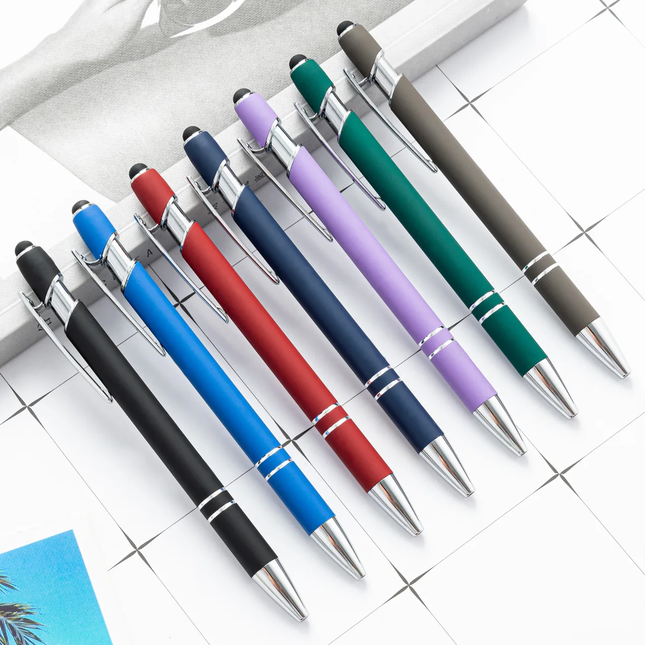 Soft Rubber Metal Ballpoint Pen Aluminum Stylus Logo Pen Custom ...