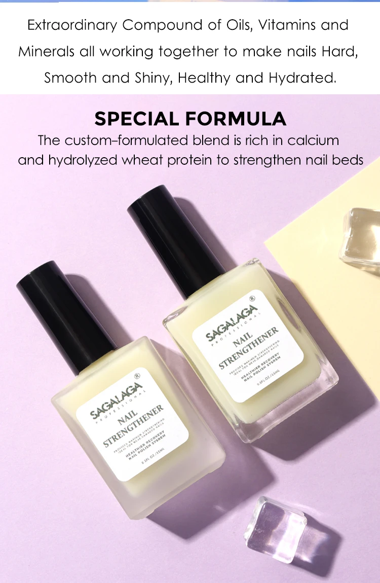 Natural Nail Strengthener Treatment Air Dry Vegan Nail Hardener Polish