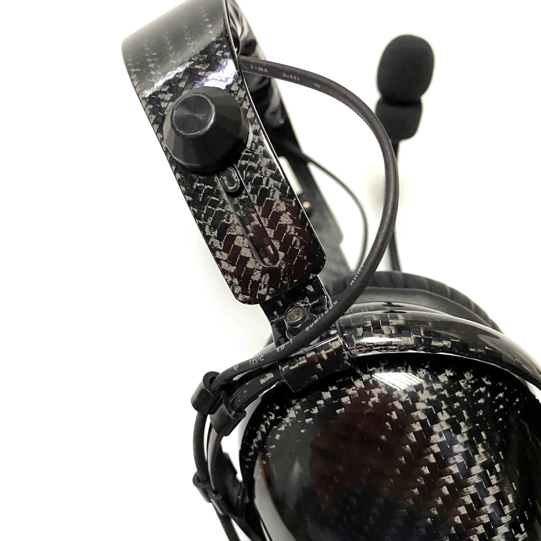 Cuffie Da Pilota In Fibra Di Carbonio Con Riduzione Rumore, Microfono Cancellazione, Ingresso MP3 E Custodia Inclusa