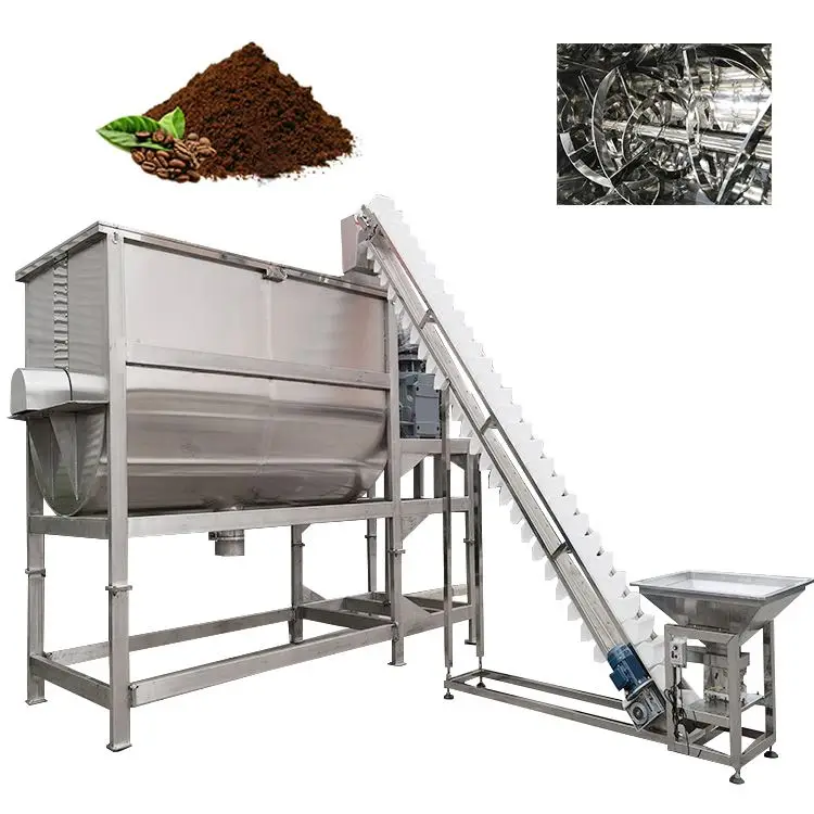 Adhesive Tape Mixing Machine Paste Mixing and Roasting Machine Industrial Powder Mixer Horizontal Ribbon Mixer