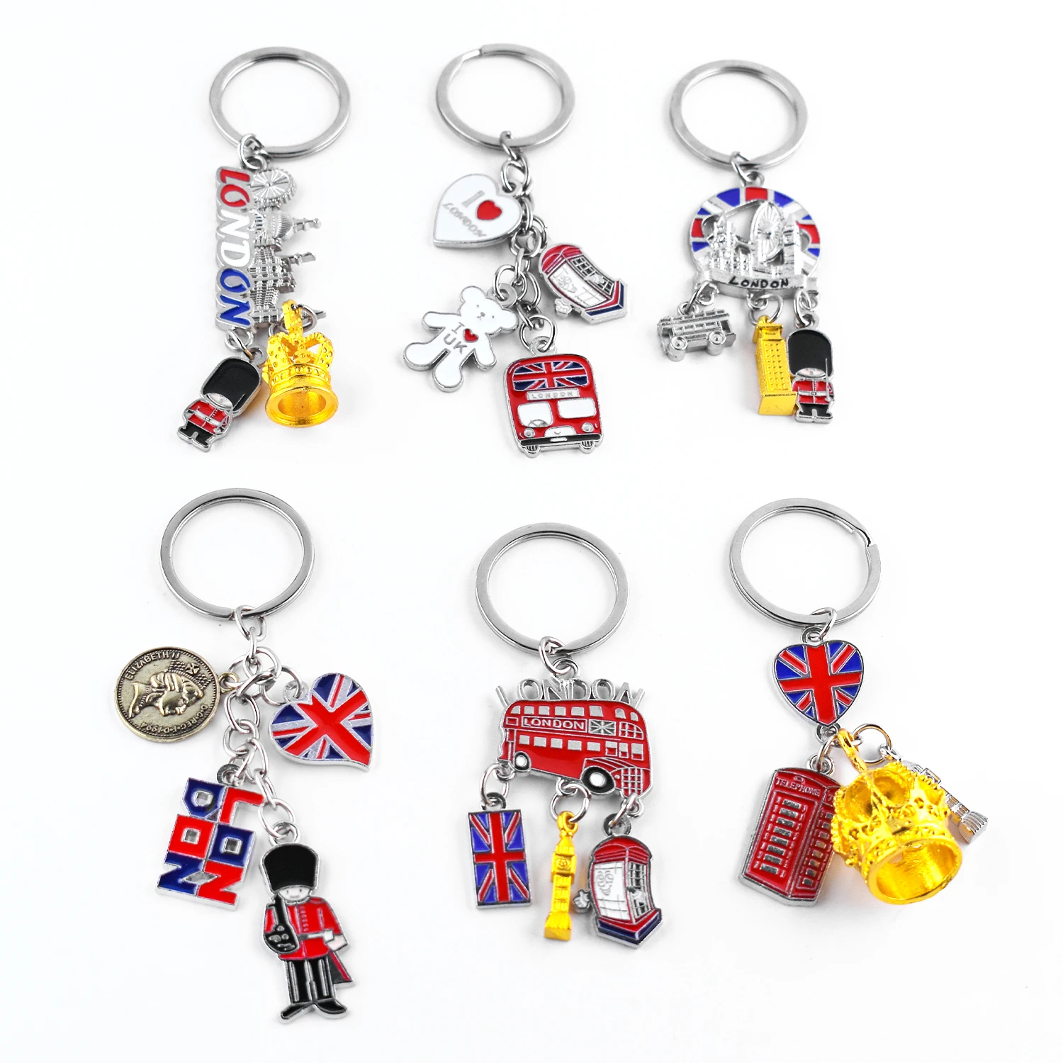 New Style Popular Customize High Quality London Shapes Patterns Keyring With Promotional Gift Souvenir Metal Keychain Key Chain