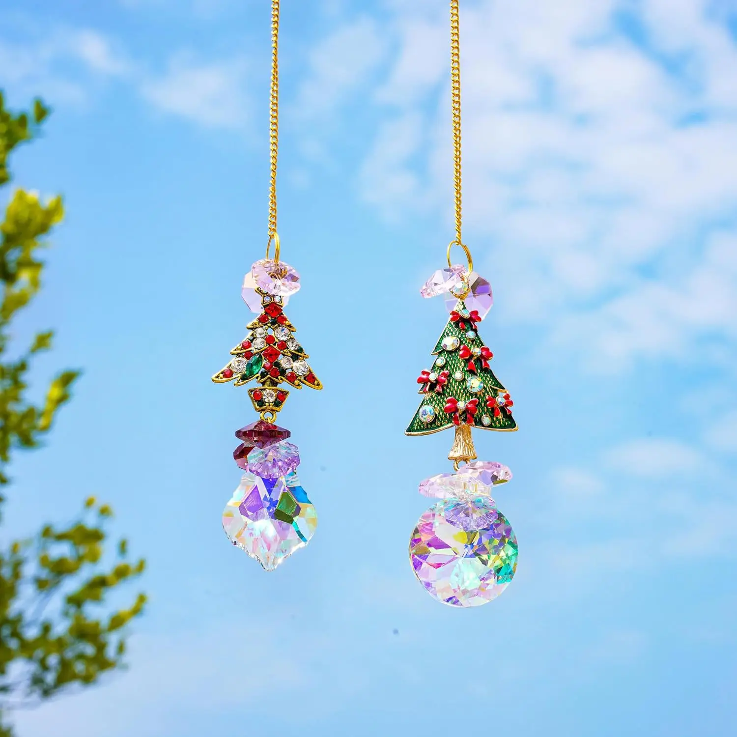 product new product christmas tree decoration hanging crystal sun catcher ornament outdoor gardening sun catcher-1