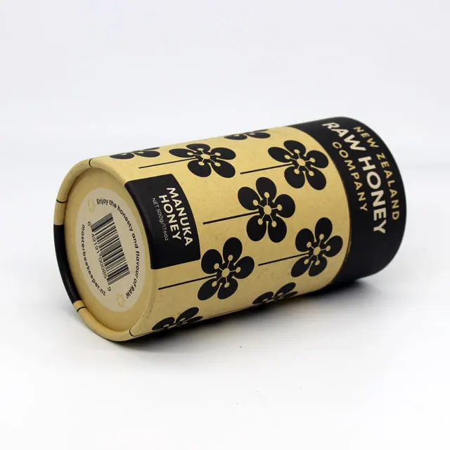 Черные печатные трубы из крафт-бумаги, упаковка для чая, биоразлагаемые