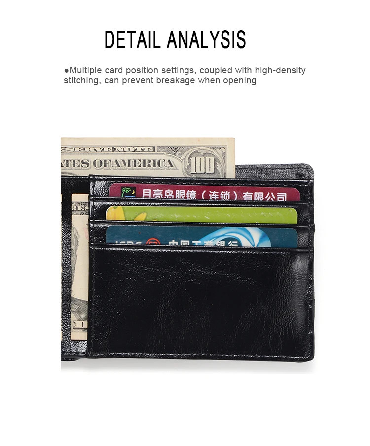 Custom Bifold RFID Blocking Wallet PU Leather Slim Minimalist Men's Wallet for man
