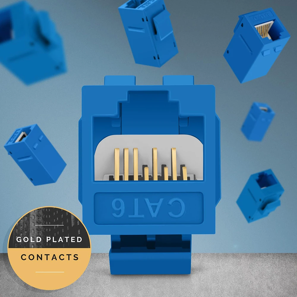ZOERAX Blue Everest Cat6 RJ45 Keystone Coupler RJ45 Coupler Female to ...
