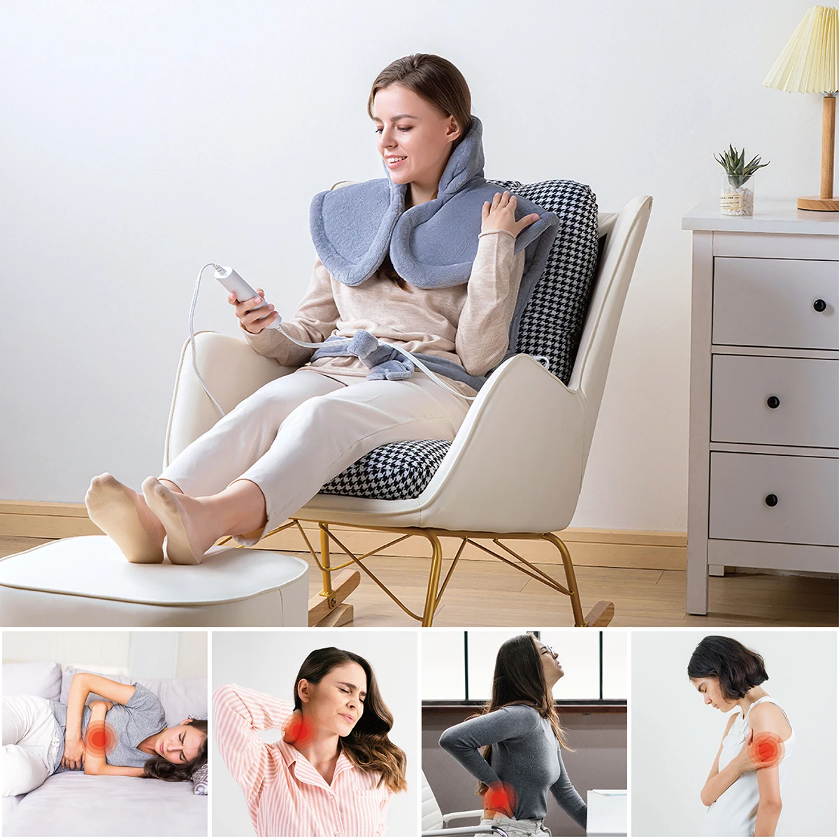 Extra Large Weighted Heated Microwavable Neck Heating Shoulder Wrap Pad