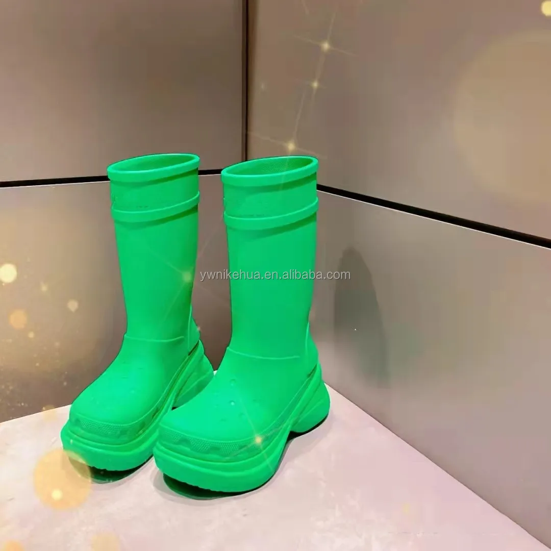 Size 3542 Designer Luxury Women's Rubber Upper Cotton Lining 5.5cm Knee Boot Rain Boots Buy