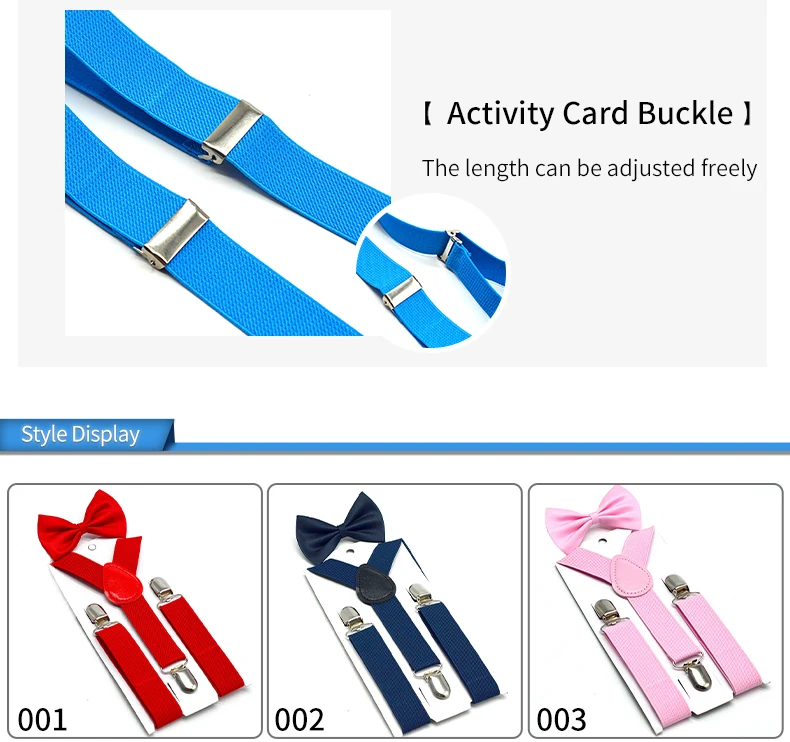 Child Kids Suspenders Bow Tie Set Elastic Suspender Set For Boys And