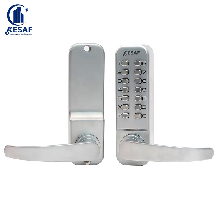 Security Single Side Code Door Lock Keyless Password Mechanical Combination Door Lock Push Button Lock with Flat Handle