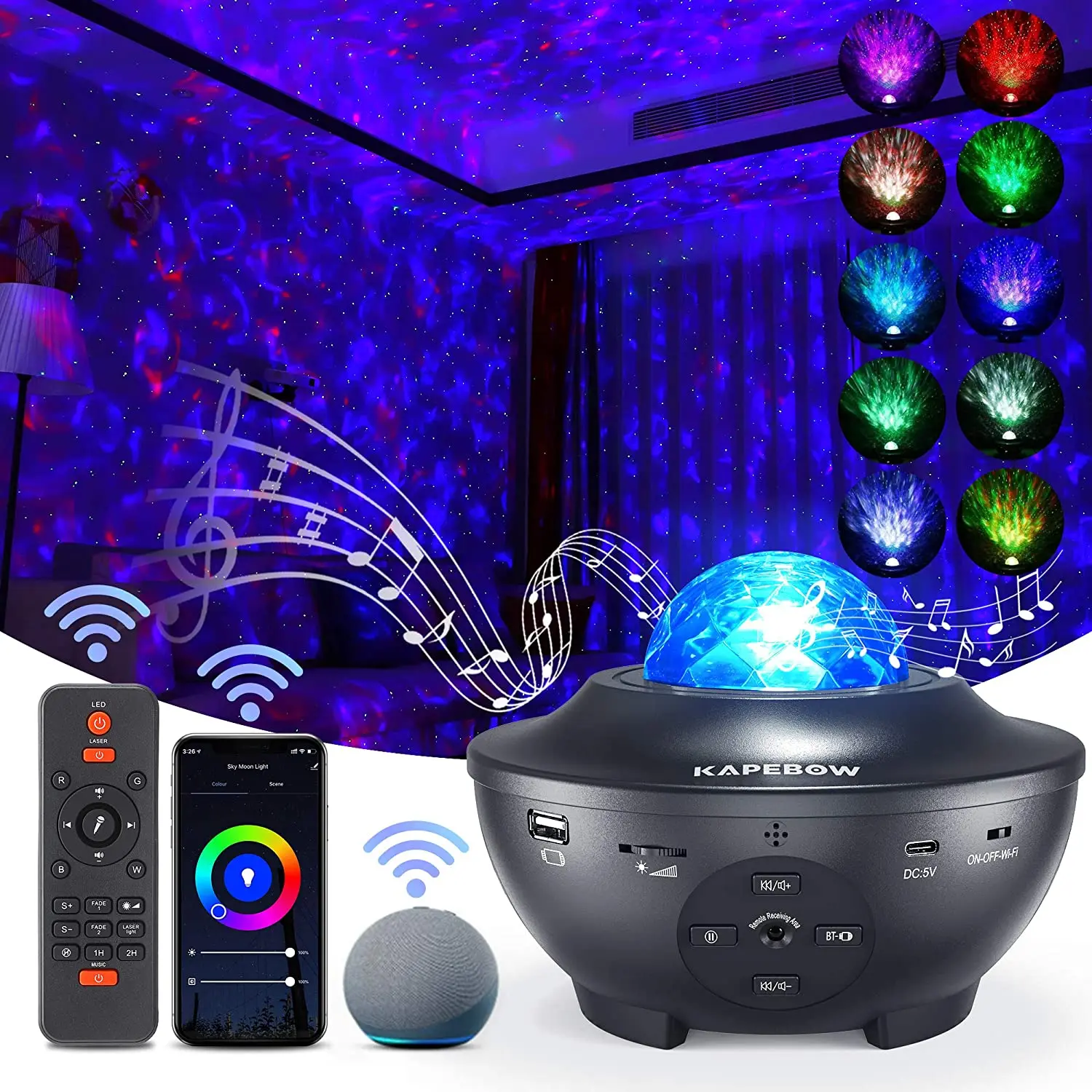 smart night light projector